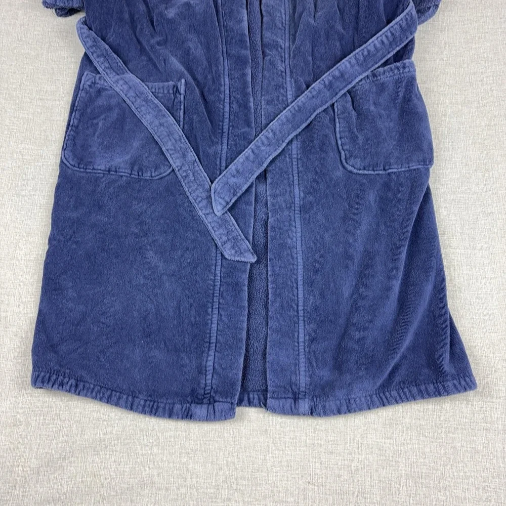 Polo Ralph Lauren Robe Mens M Blue Terry Cotton Belted Logo Bathrobe Sleepwear